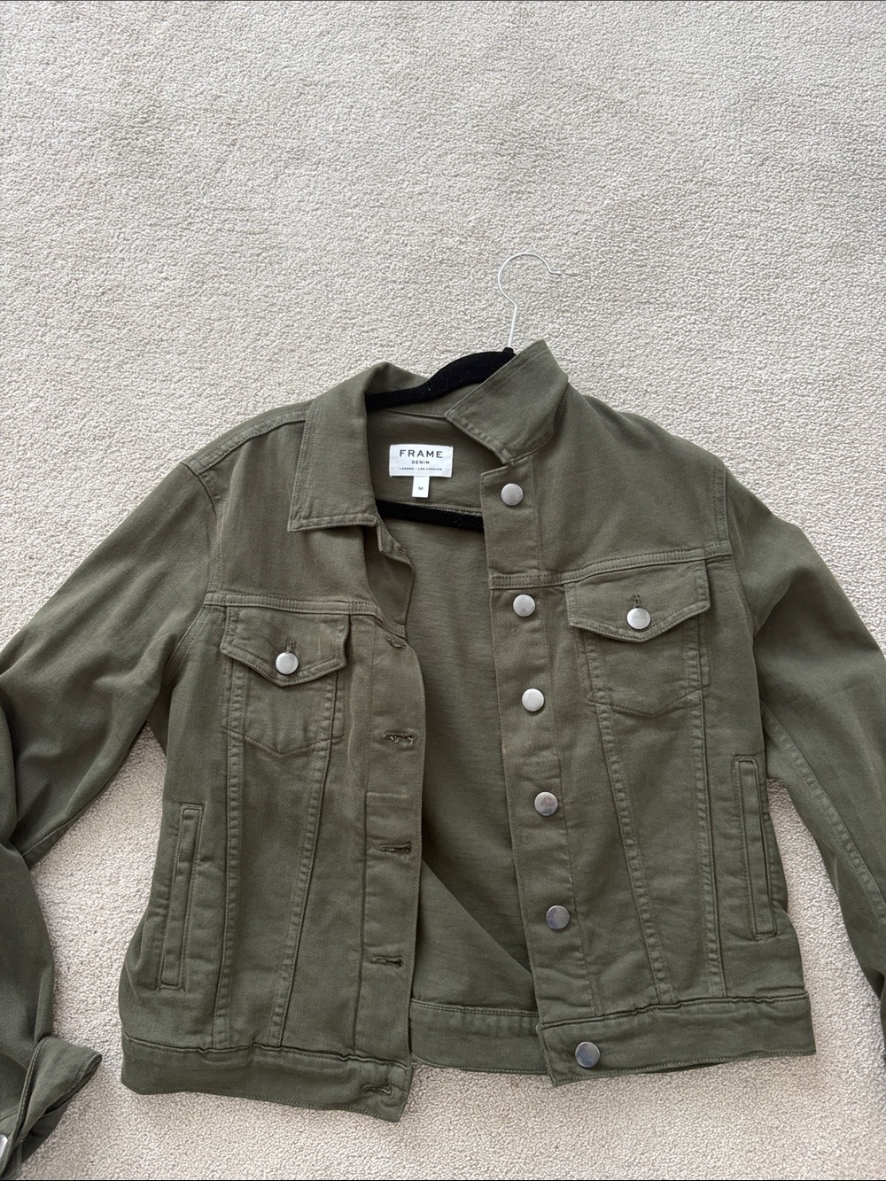 Frame Denim Olive Utility Jean Jacket